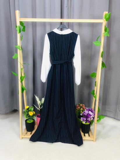 Çizgili Lacivert Elbise Modelleri Ve Fiyatları