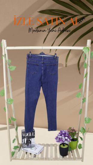Kadın Dar Paça Mavi Kot Pantolon Modelleri