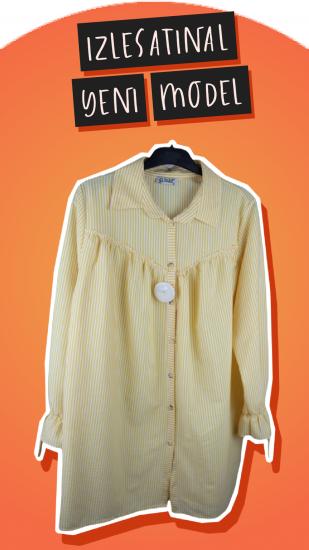 Gofre Kumaş Tunik Gömlek Modelleri - Sarı, Pembe, Mavi Renk Seçeneği
